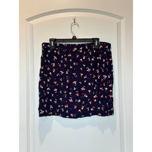 Draper James Nassau Navy Floral Pull-on Skirt Size Medium